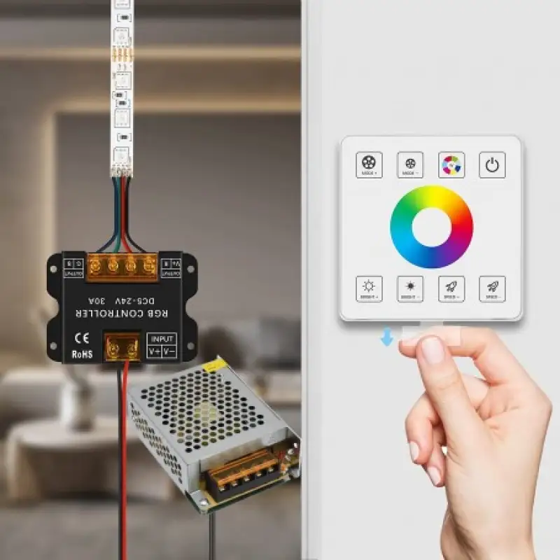 Controler banda LED RGB + touch panel 5v-24v 30a 18a129.48985                                                                                                
