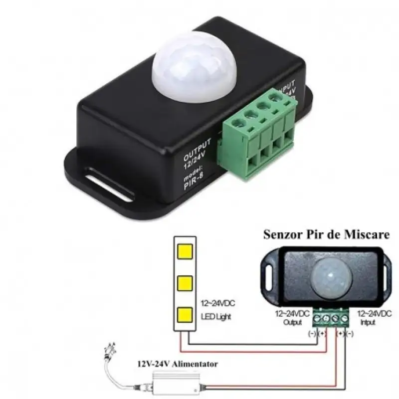 Senzor pir-8 comutator 12-24v/8a alx-14l014 48038       
