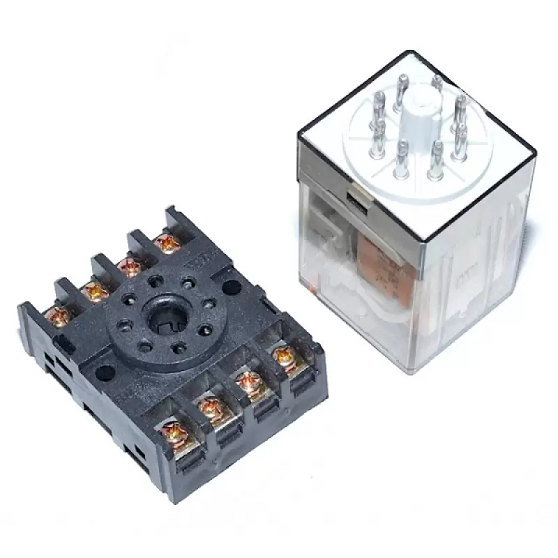 Releu 220v/10a 8pin cu soclu montare sina din  pro -5E010 * 47605                                                                                                                                       