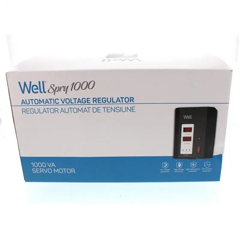 Stabilizator automat de tensiune 1000VA cu servomotor pe perete 600W AVR-SRV-SPRY1000BK-WL.42334                                                                                                        