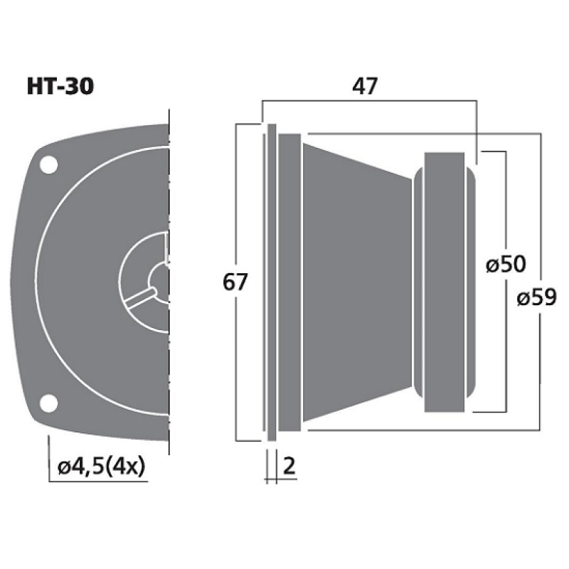 HT-30 difuzor tweeter 50wrms/8ohm 44731