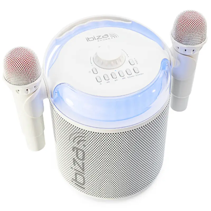 Boxa karaoke cu 2 microfoane wireless , BT/USB/MSD/AUX , KARAHOME-WH