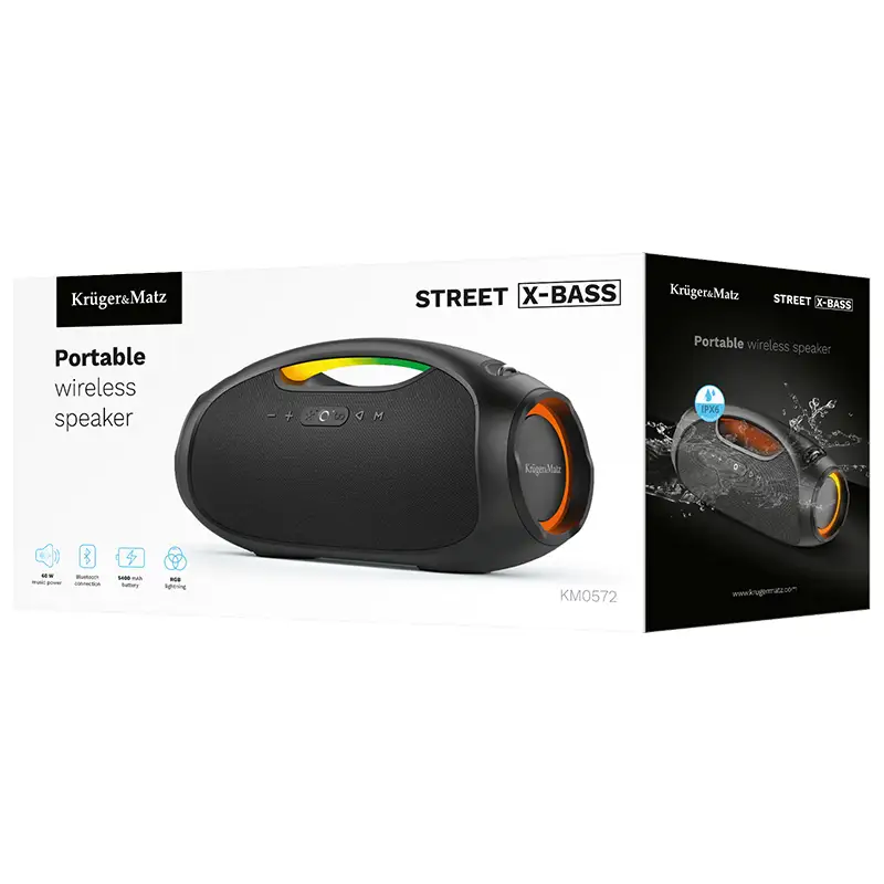 Boxa Bluetooth portabila X-BASS Krugher Matz KM0572 41359                                                                                                                                               
