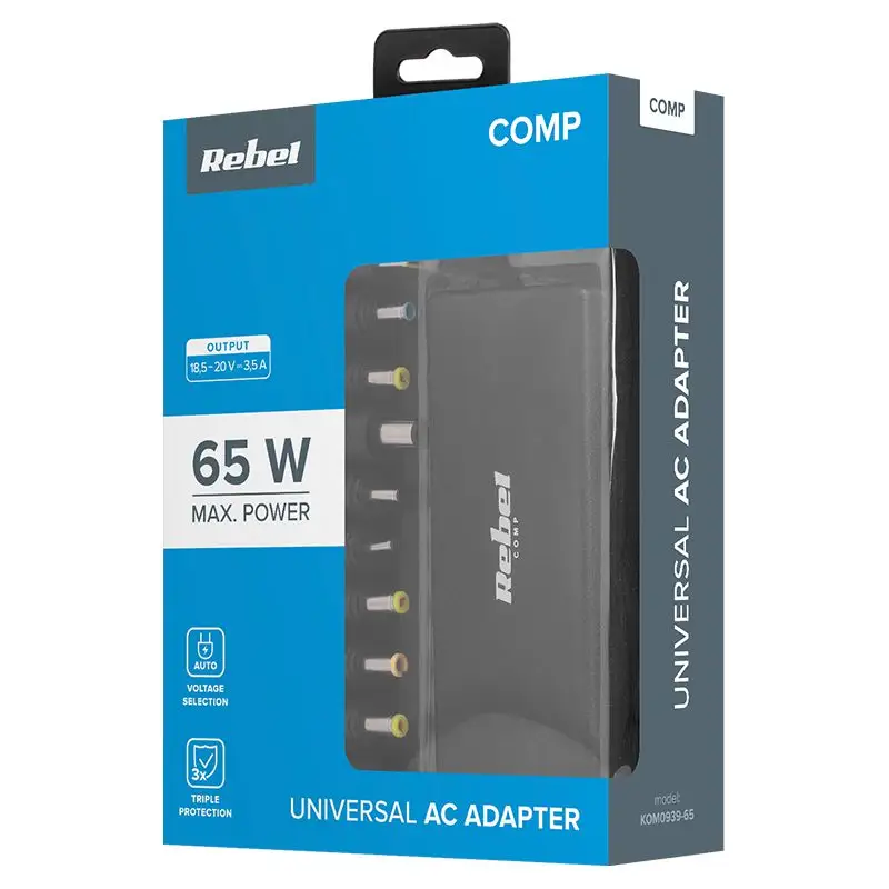 Alimentator Laptop automat 65W 12V-19.5V Rebel Kom0939 45051
