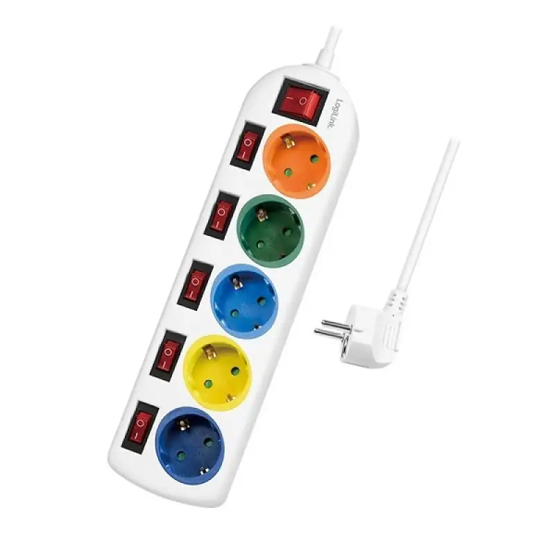 Prelungitor 5c/1.5m +intr 16a alb/multicolor lps259 48095