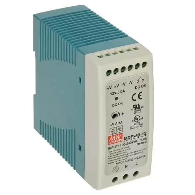 Sursa alimentare 12v/5a pe Sina Din Mean Well MDR-60-12 37515