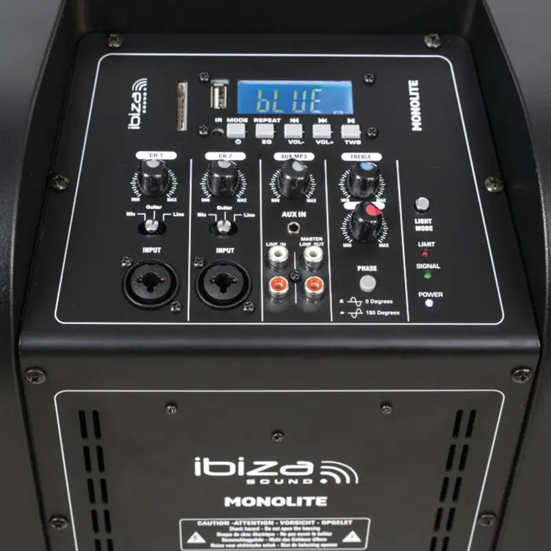 Boxa activa iluminata LED tip coloana 350W RMS MONOLITE