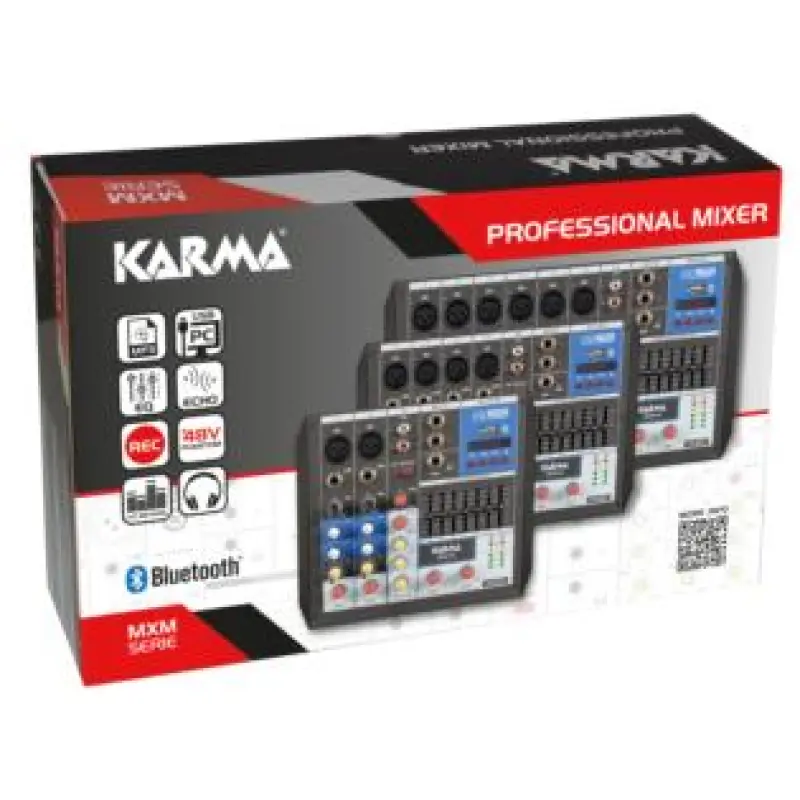 Mxer Analog 8 chanale Bluetooth  /Mp3 /Usb PC /EQ /Rec / Karma MXM08 35799                                                                                                                              