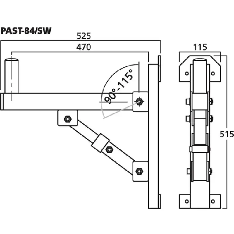 Suport Boxe de perete reglabil max 25Kg StageLine PAST-84/SW 35192