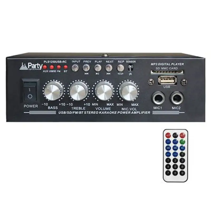 Amplificator karaoke 2X25W cu Bluetooth/USB/SD/AUX si  telecomanda PLS1250USB-RC
