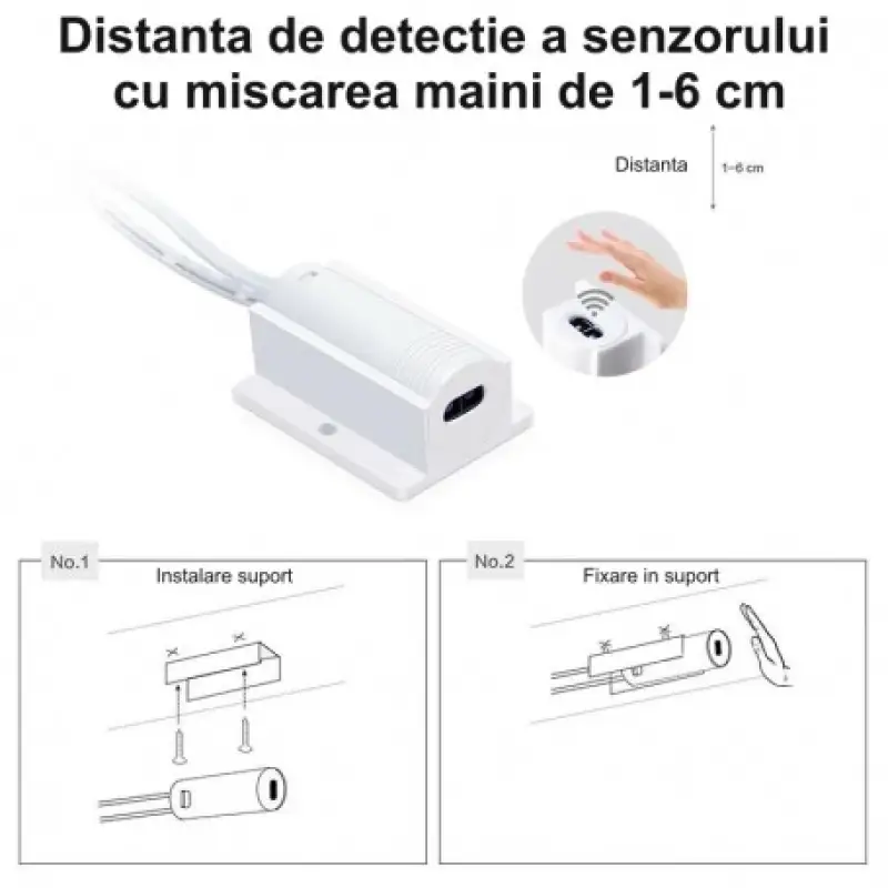 Intrerupator senzor pentru banda led cu mufa 12mm 12-24v max60w PRO-18a145.48297                                                                                                                        