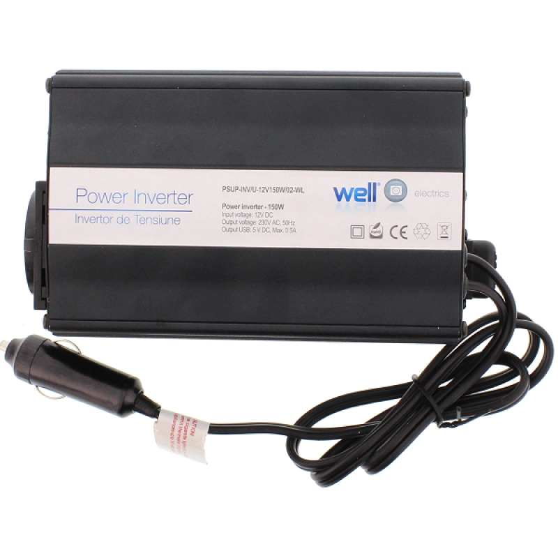 Invertor de tensiune 12V-220V 150W PSUP-INV/U-12V150W/02-WL.44036                                                                                                                                       