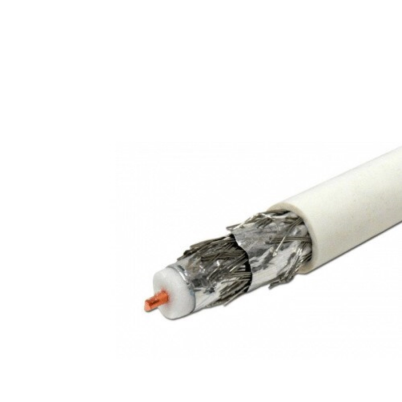Cablu coaxial 75ohm ,alb,trishild ,rg6-ccs/al-trisld-100-wl  34071                                                                                                                                      