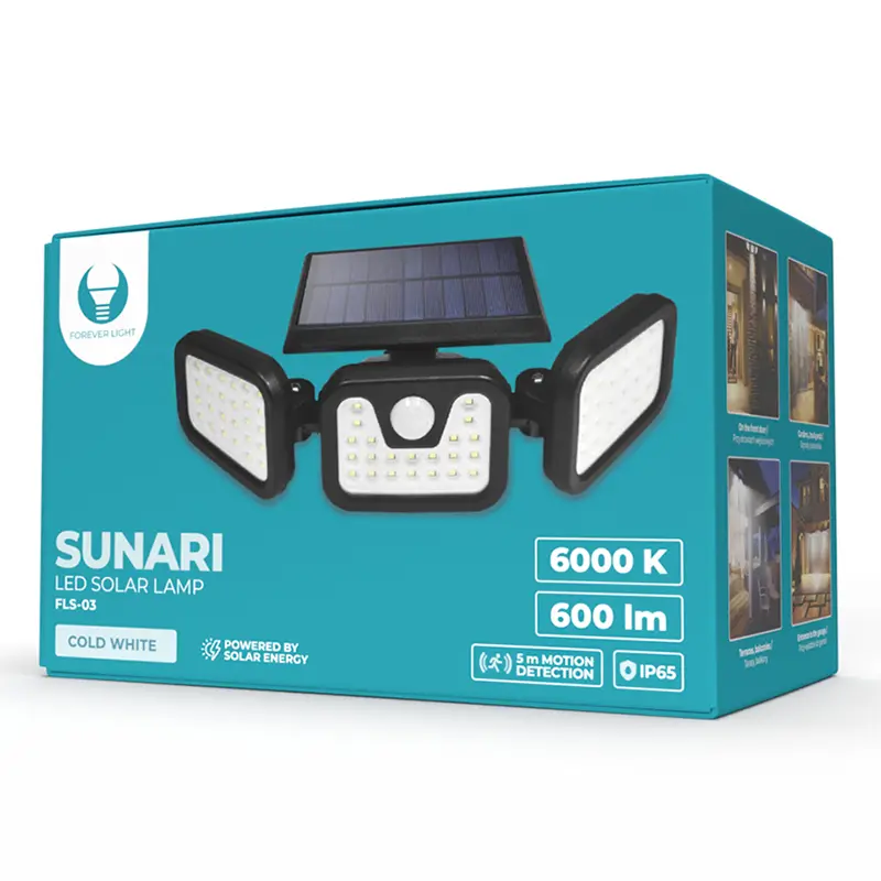 Lampa led solara 6000k  8w IP65  600lm RTV100324 41261                                                                                                                                                  