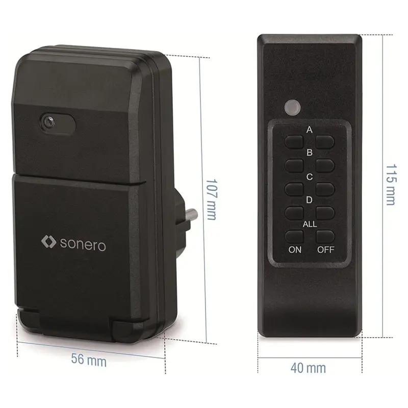 Priza cu telecomanda pentru exterior 1100W Sonero s-rcs301 41317