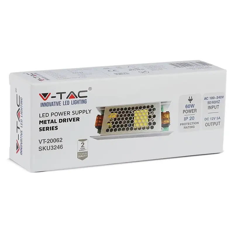 Sursa alimentare SMPS 12V/5A 60W Slim IP20 SKU-3246.45970                                                                                                                                               