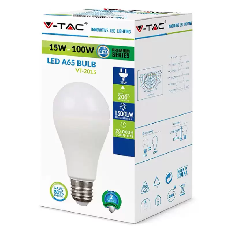 Bec Led E27 15w 6000k balon mare mat SKU-4455 47070