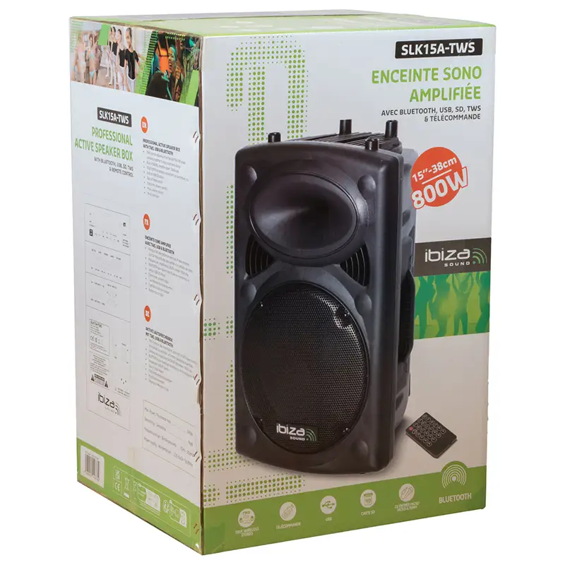 Boxa activa 15"/38 400W RMS , USB/MP3/BT functie TWS SLK15A-TWS