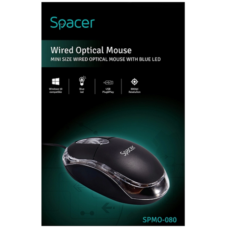 Mouse optic usb cu fir SPMO-080 SPACER 46423