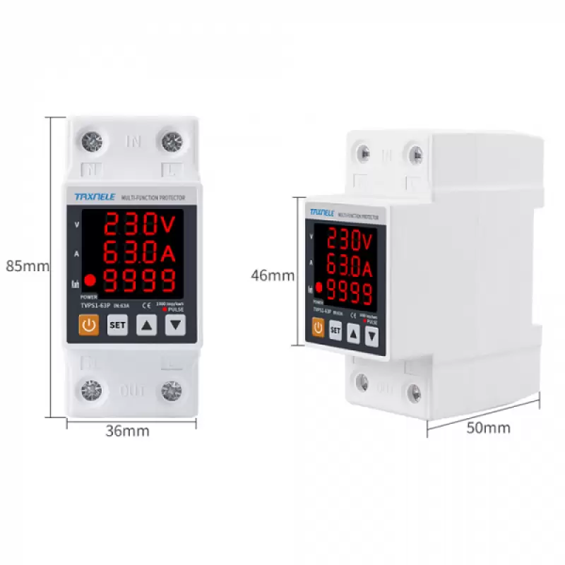 Releu Protectectie Supratensiune monitorizare consum 230V/63A TVPS1-63P Taxnele * 47357                                                                                                                 