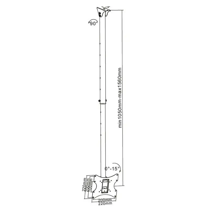 Suport TV de Tavan ,universal reglabil 1050-1560mm uch0076a 20941