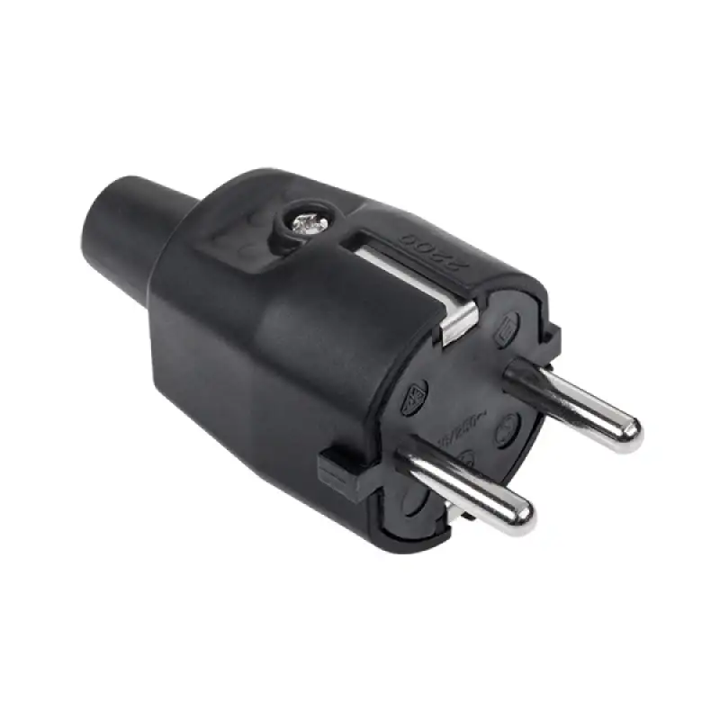 Stecher cu impamantare 16A 230V negru URZ3174.29166