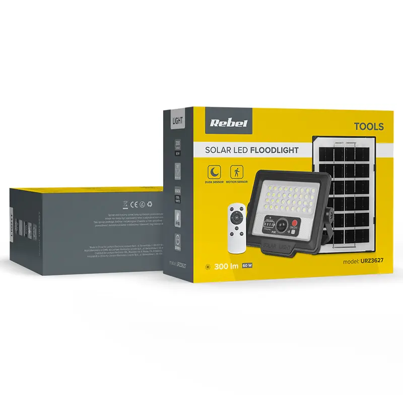 Reflector Led 60W 6500k panou solar 4W cu telecomanda URZ3627 41538                                                                                                                                     