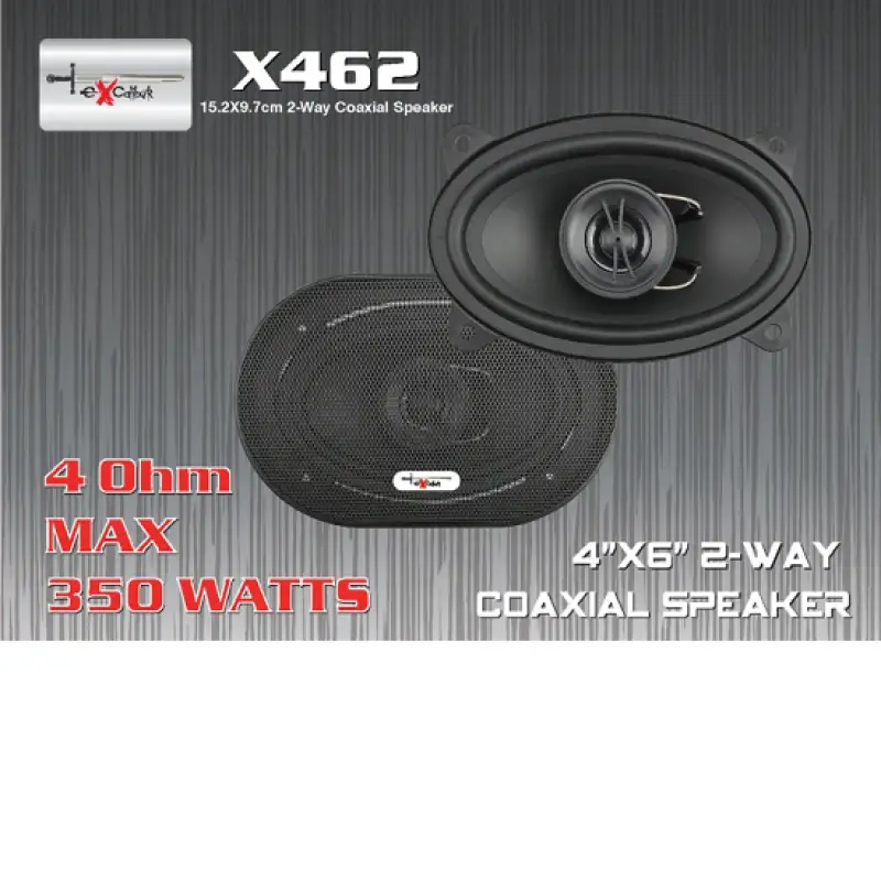 Set Boxe Auto Ovale Coaxiale 2-cai 4''x6'' EXCALIBUR X462.48302