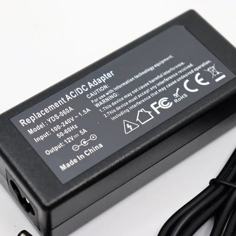 Sursa alimentare YDS 12V/5A,60W cu fir ,carcasa plastic mufa 5.5x2.5mm 41327                                                                                                                            