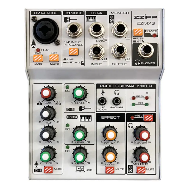 Mixer Compact analogic 3chanale ,usb/Bluetooth ZZIP ZZMX3 48138                                                                                                                                         
