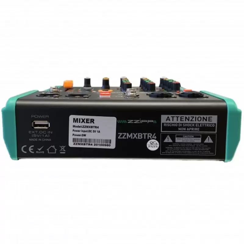 Mixer Compact cu 4 chanale si player mp3 ,DSP multi-efect Bluetooth ZZIPP ZZMXBTR4 47042