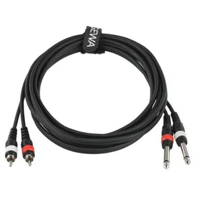 Cablu 2xJK6.3-2xRca 3m tata/mono-tata Gewa Basic Line 190215 35587                                                                                                                                      