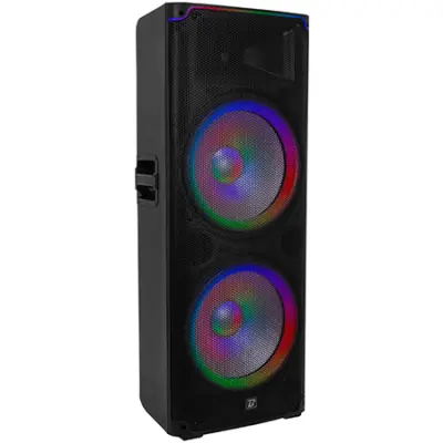 BOXA ACTIVA 250W RMS 2X15"/38CM + TWEETER 1.75" CU BT/USB/SD/FM