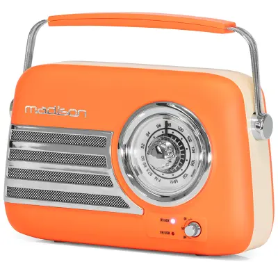 Radio FM portabil Nostalgia cu Bluetooth/aux FREESOUND40 portocaliu  41015                                                                                                                              